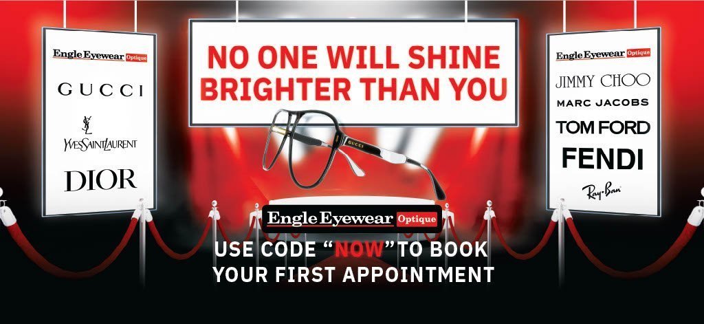 Engle Eyewear billboard designed and placed by Ryan Leckey Media