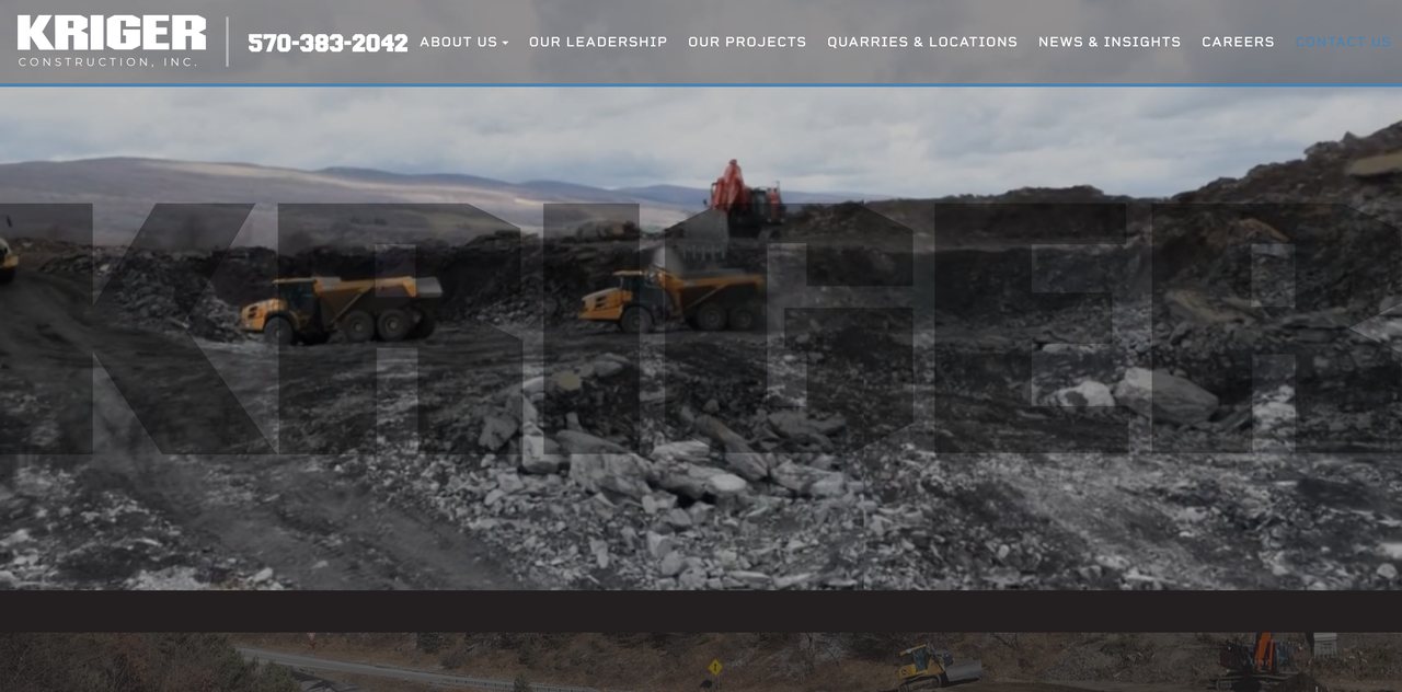 Kriger Construction website