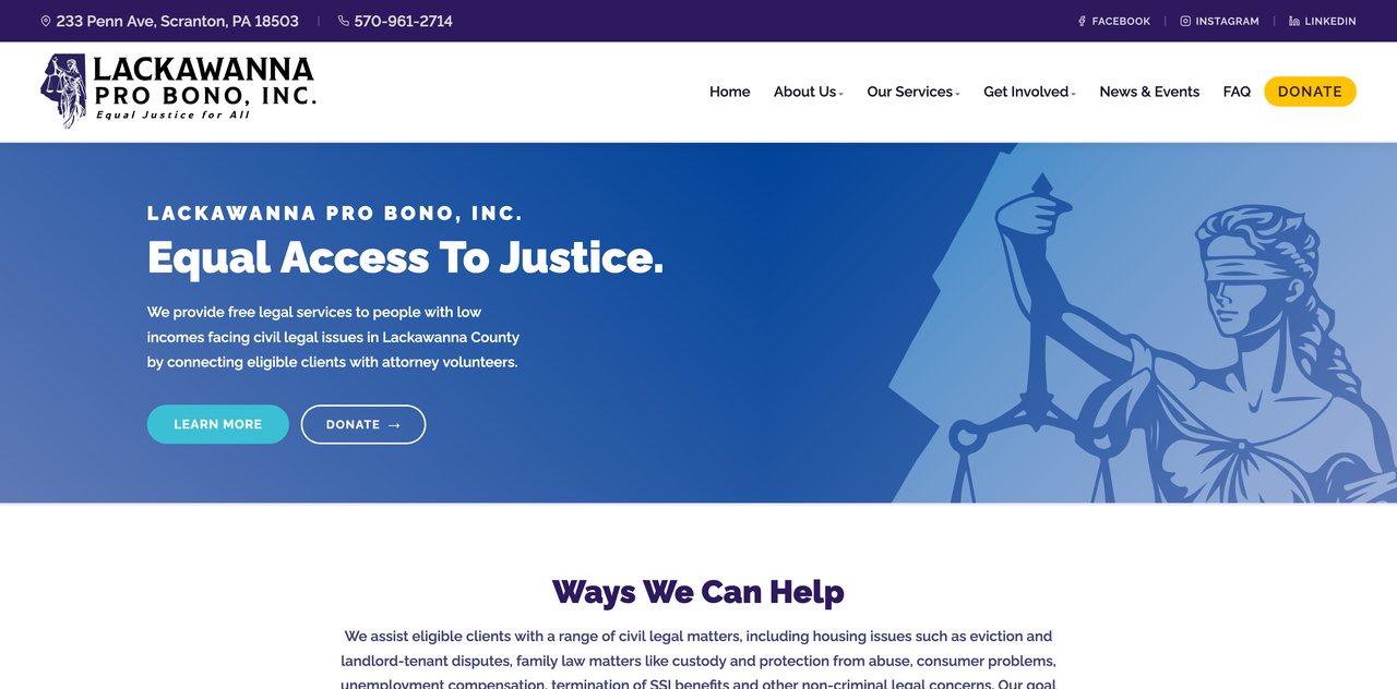 Lackawanna Pro Bono website